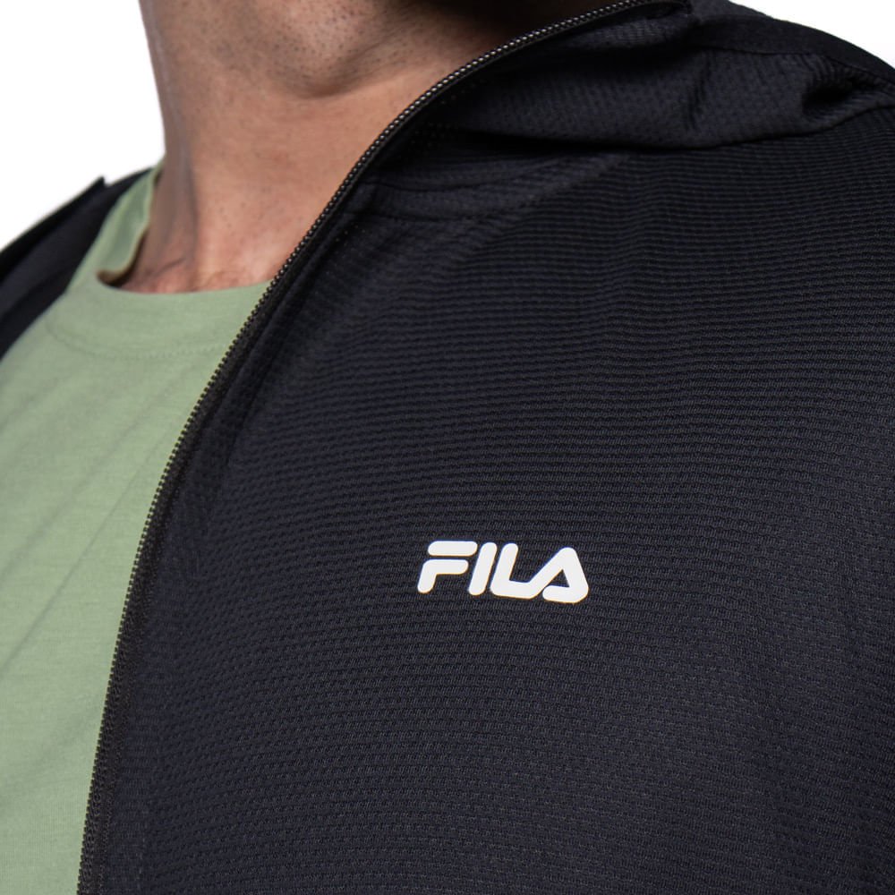 Jaqueta Masculina Fila Flow Sport Capuz Preto Preto 3