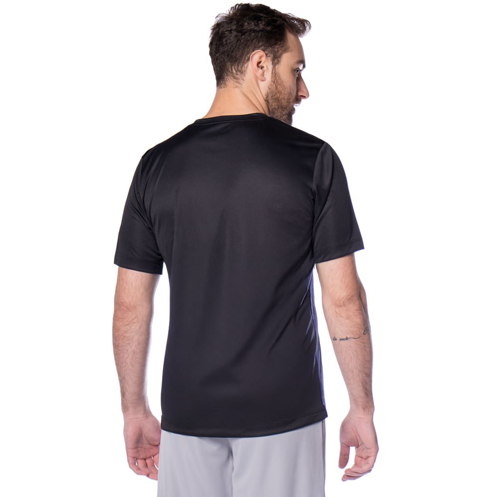 Camiseta Masculina Adidas Treino Básica Preto Preto 2