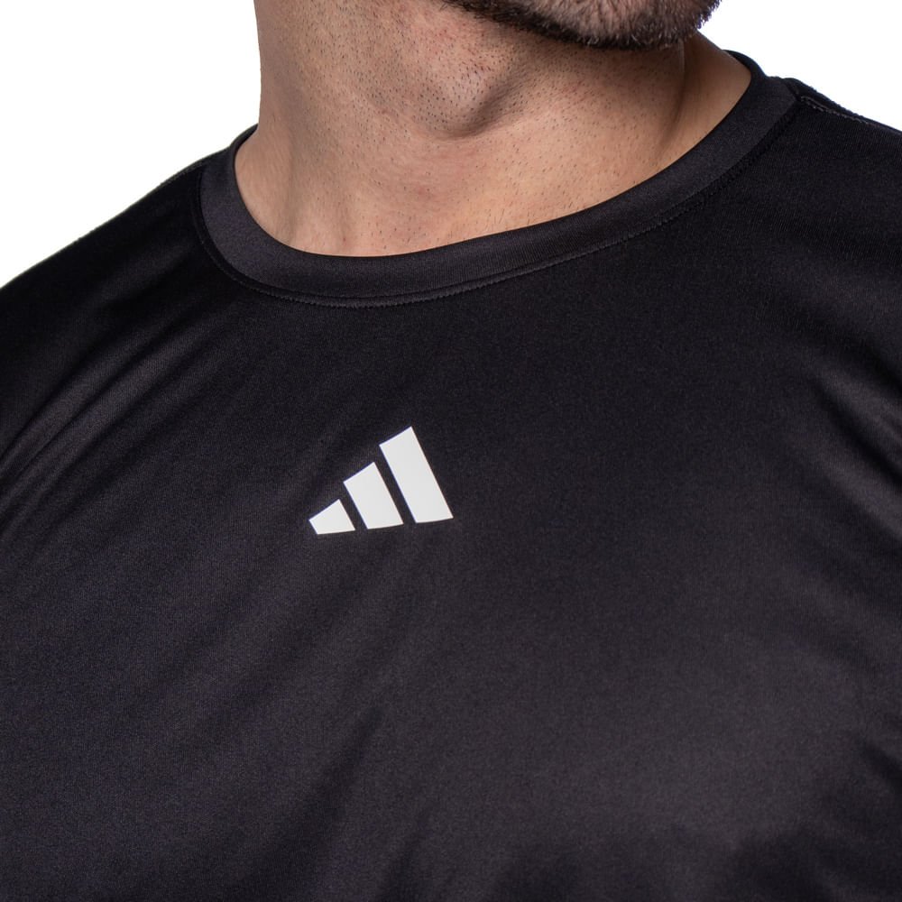 Camiseta Masculina Adidas Treino Básica Preto Preto 3