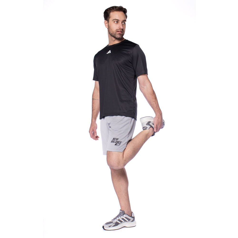 Camiseta Masculina Adidas Treino Básica Preto Preto 4