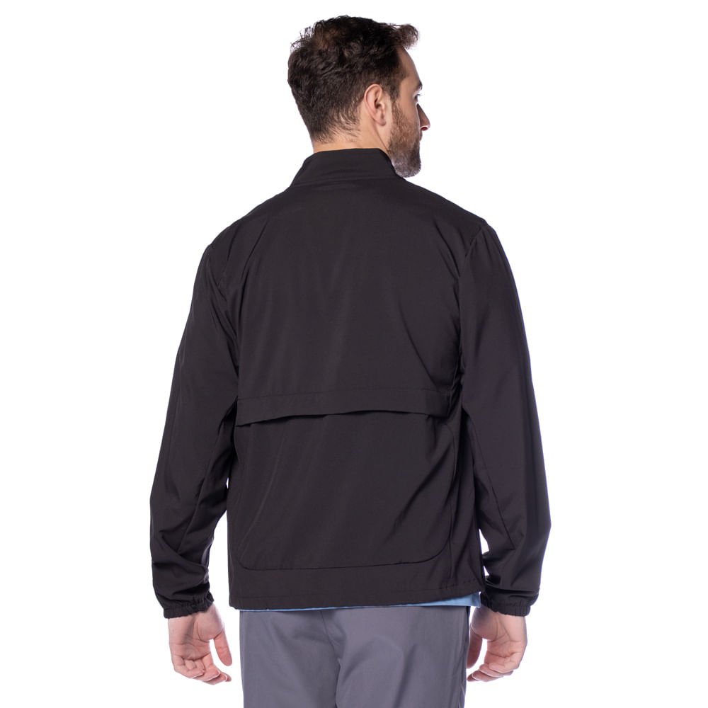 Jaqueta Masculina New Balance Windbreak Preto/Cinza Preto