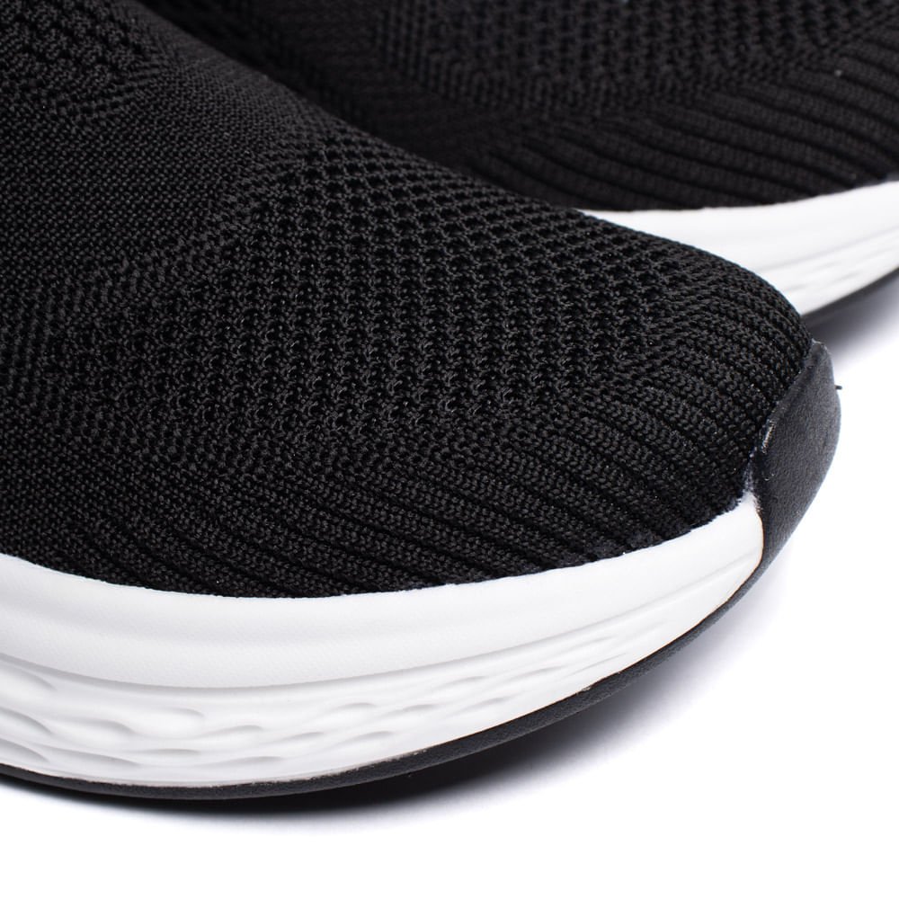 Tênis Feminino Via Marte Slip-On Tech Knit Preto Preto 6
