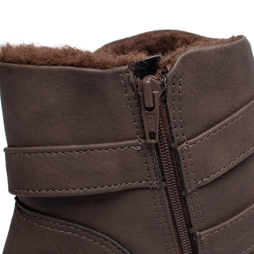 Bota Feminina Modare Anabela Cano Curto Marrom Escuro Marrom Escuro 5