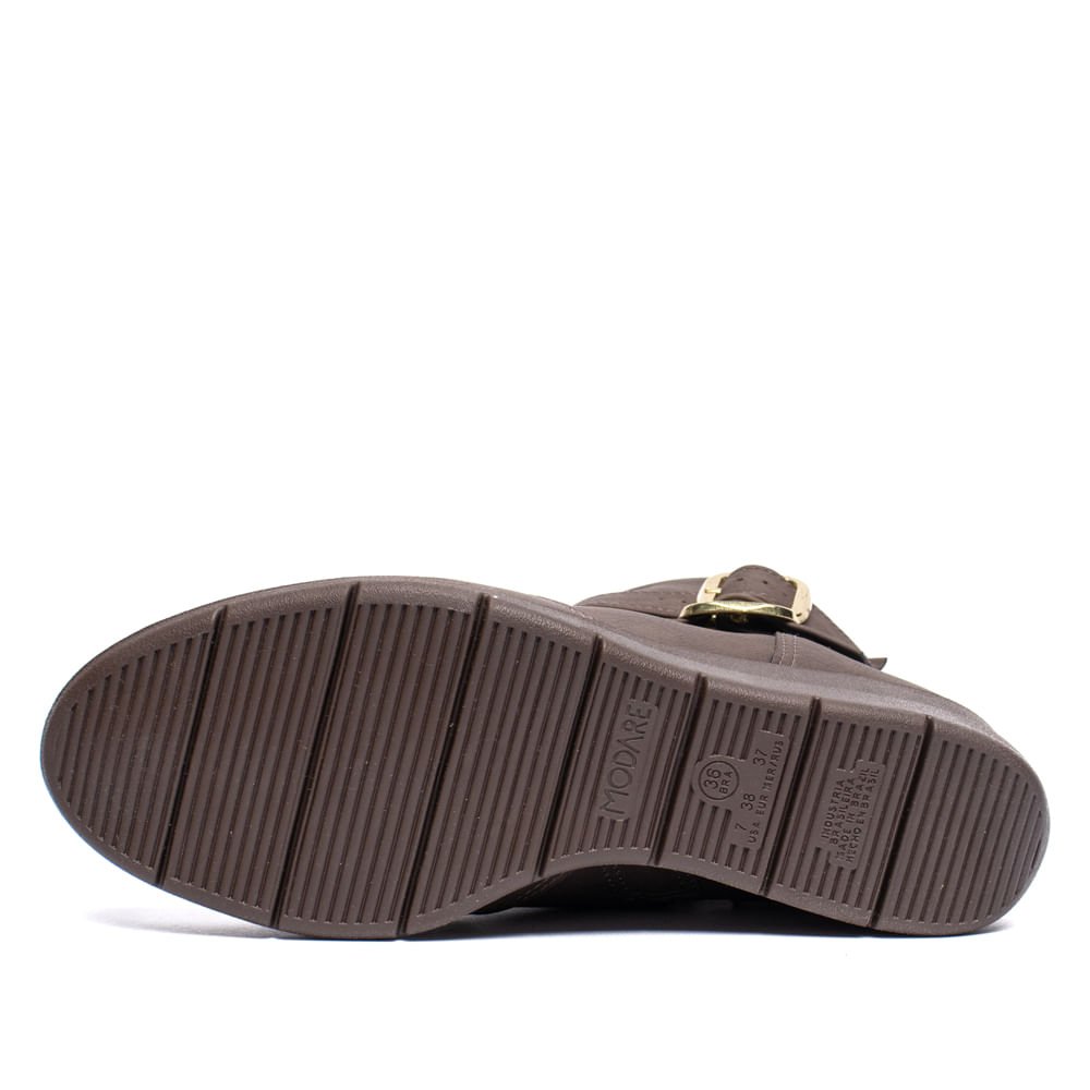 Bota Feminina Modare Anabela Cano Curto Marrom Escuro Marrom Escuro 2