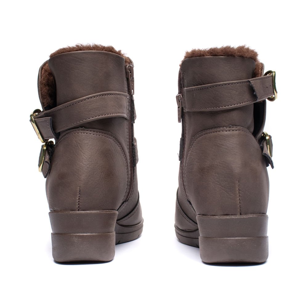 Bota Feminina Modare Anabela Cano Curto Marrom Escuro Marrom Escuro 3