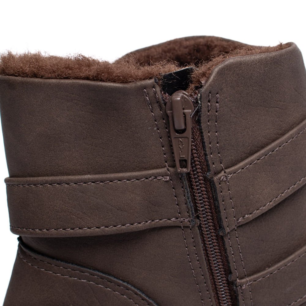 Bota Feminina Modare Anabela Cano Curto Marrom Escuro Marrom Escuro 5