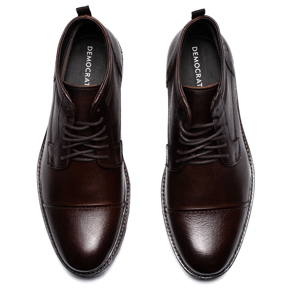 Bota Masculina Democrata Astro Cano Curto Marrom Escuro Marrom Escuro 4