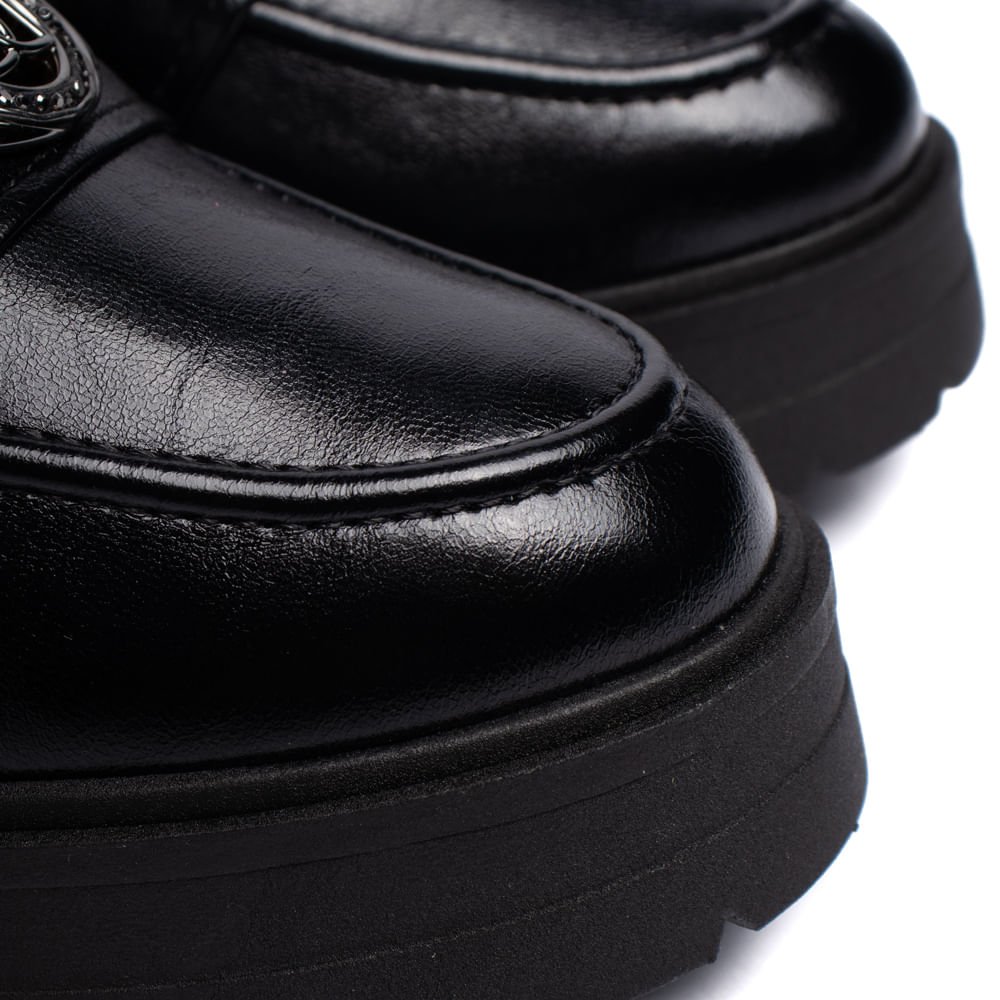 Mocassim Feminino Dakota Napa Tratorado Verniz Preto Preto 6