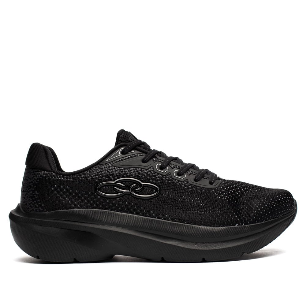 Tênis Masculino Olympikus Soma 2 Knit Caminhada Preto/Cinza