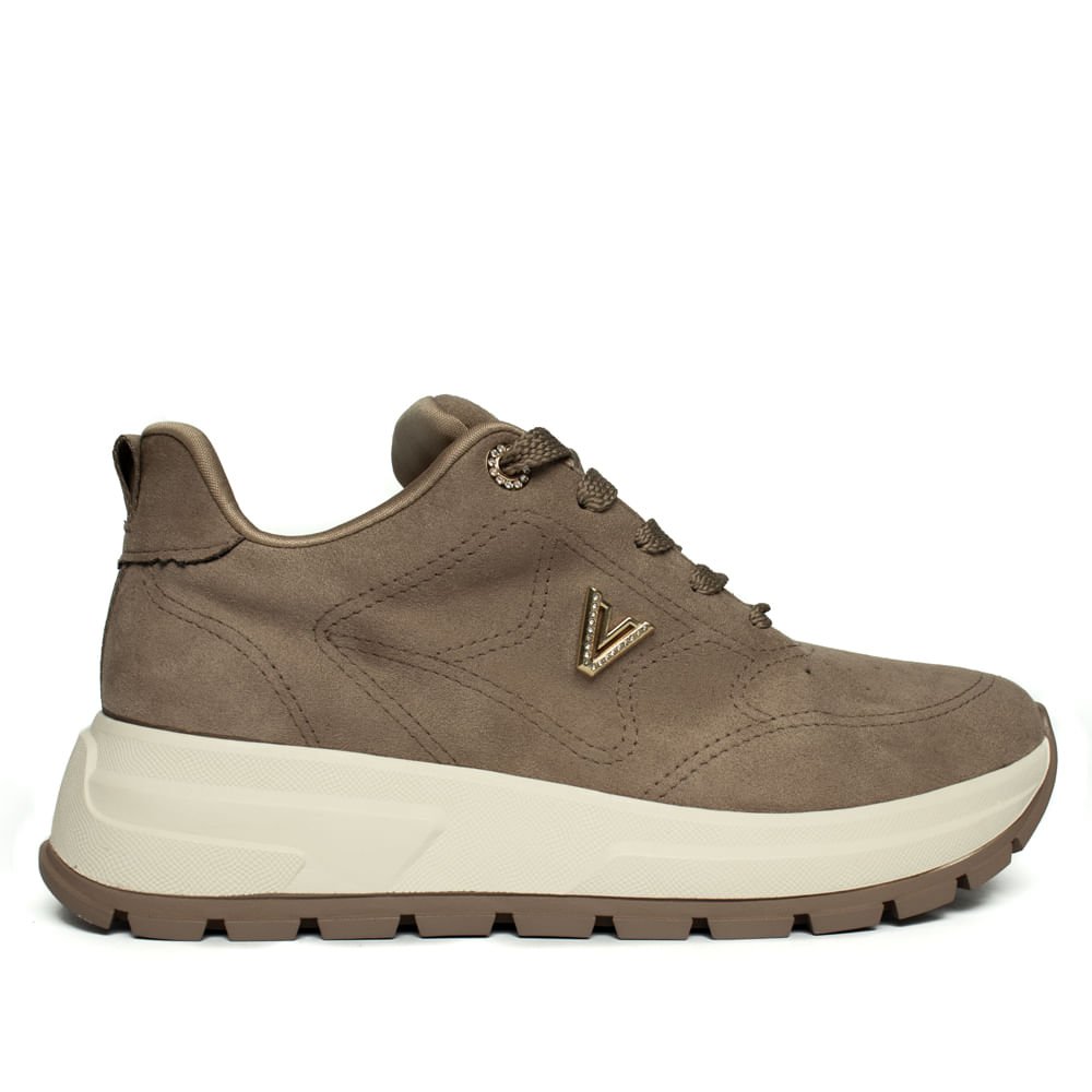 Tênis Feminino Via Marte Flatform Camurça Marrom Claro