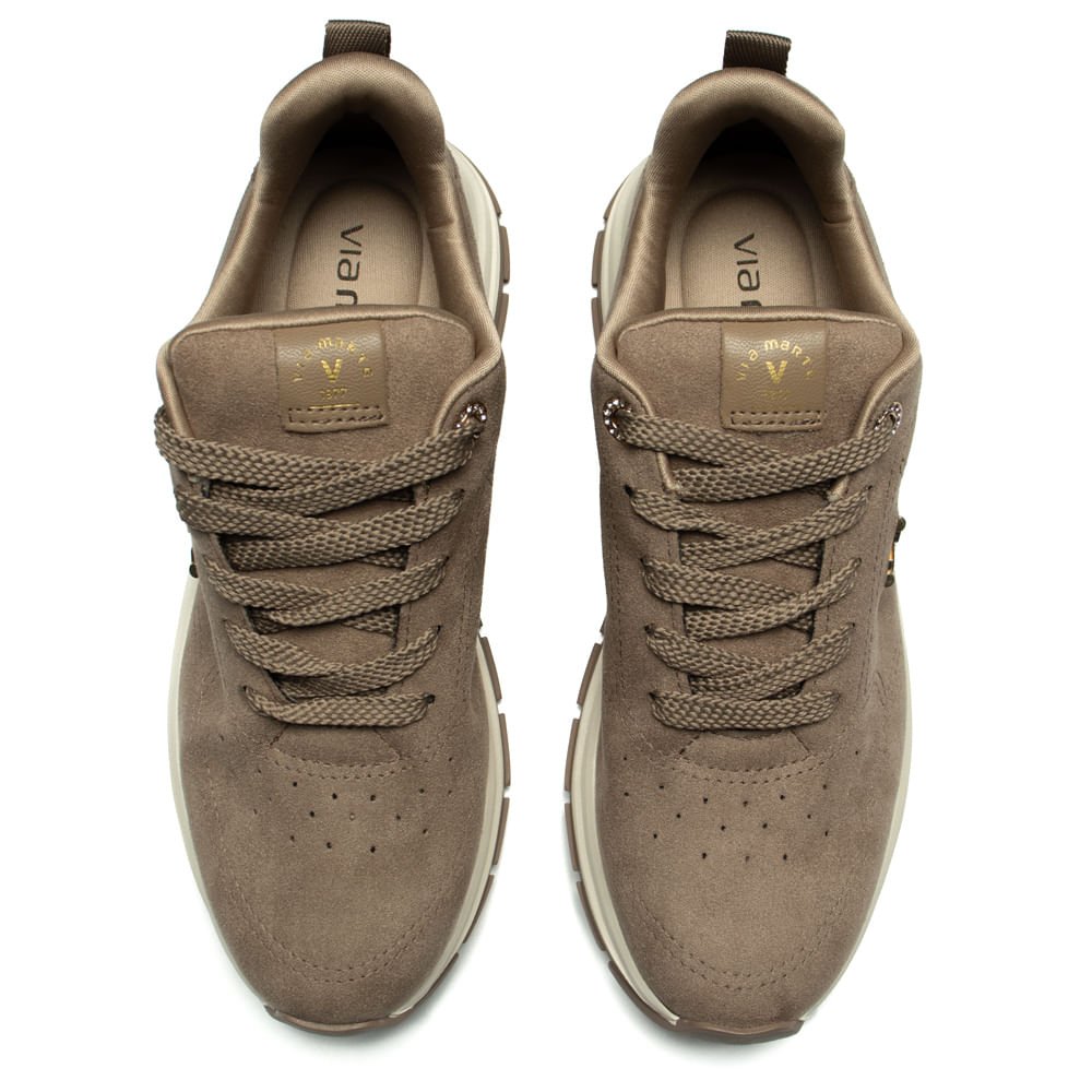 Tênis Feminino Via Marte Flatform Camurça Marrom Claro Marrom 4