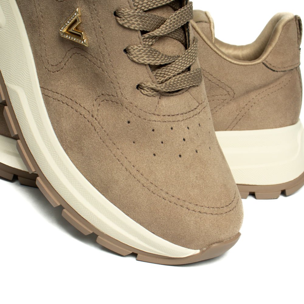 Tênis Feminino Via Marte Flatform Camurça Marrom Claro Marrom 6