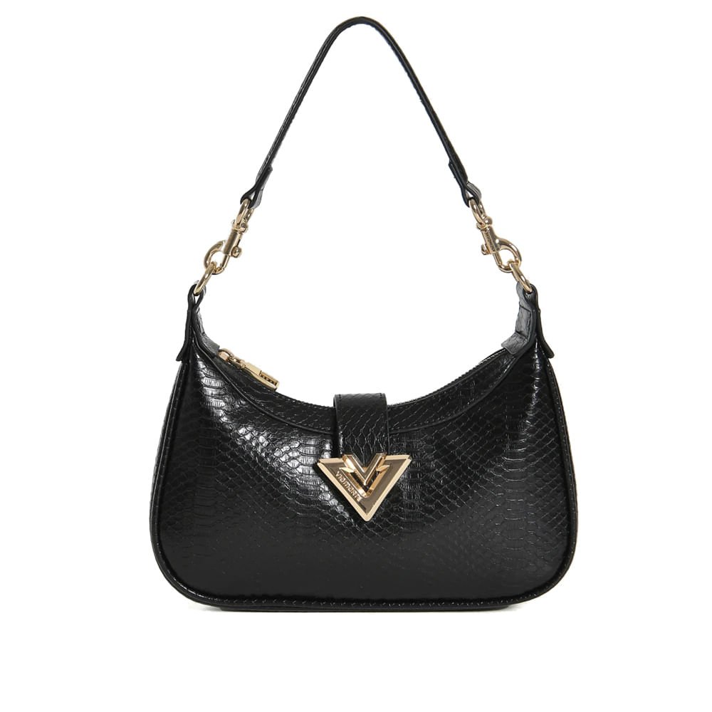 Bolsa Feminina Via Marte Baguete Média Elegante Preto