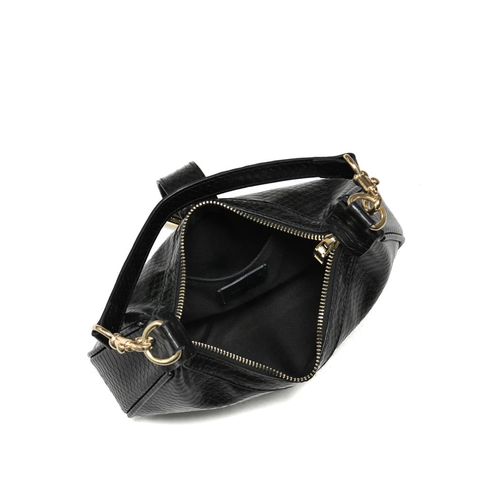 Bolsa Feminina Via Marte Baguete Média Elegante Preto Preto 3