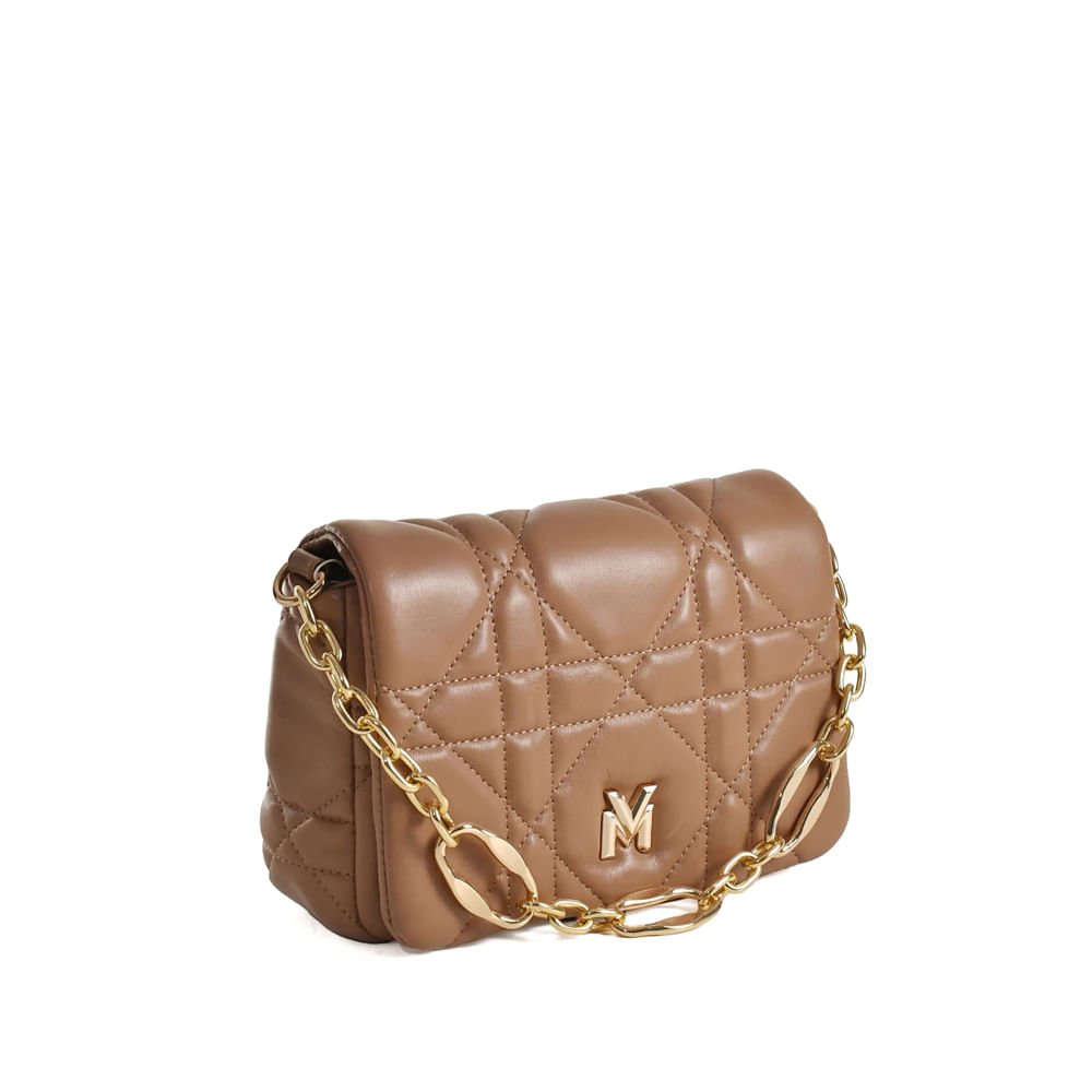Bolsa Feminina Via Marte Tote Pequena Matelassê Bege Bege 2