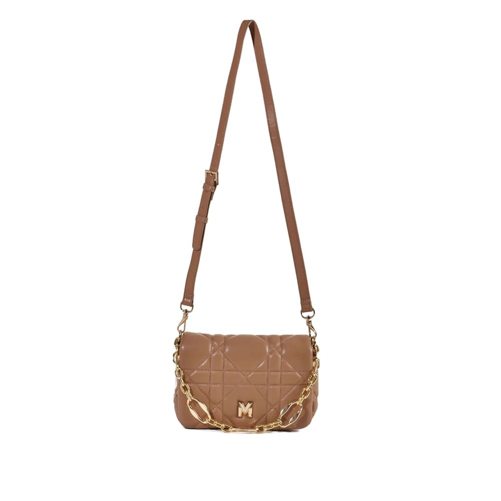 Bolsa Feminina Via Marte Tote Pequena Matelassê Bege Bege 4