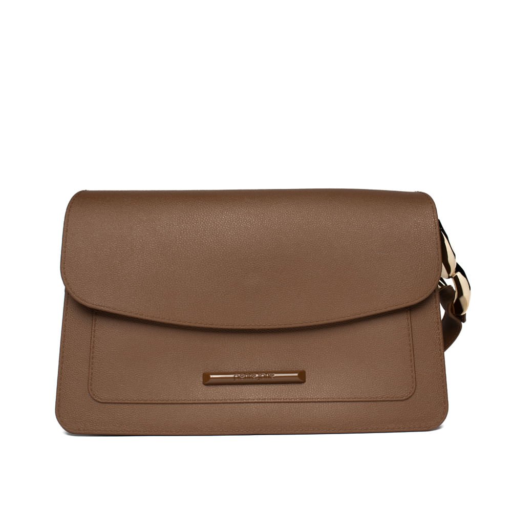 Bolsa Feminina Petite Jolie Baguete Média Corrente Marrom