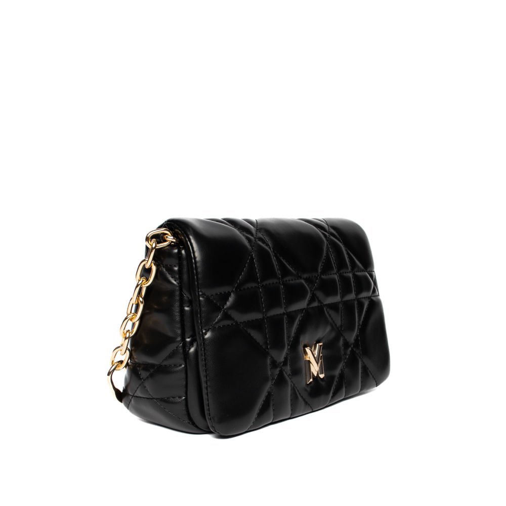 Bolsa Feminina Via Marte Tote Pequena Matelassê Preto Preto 3