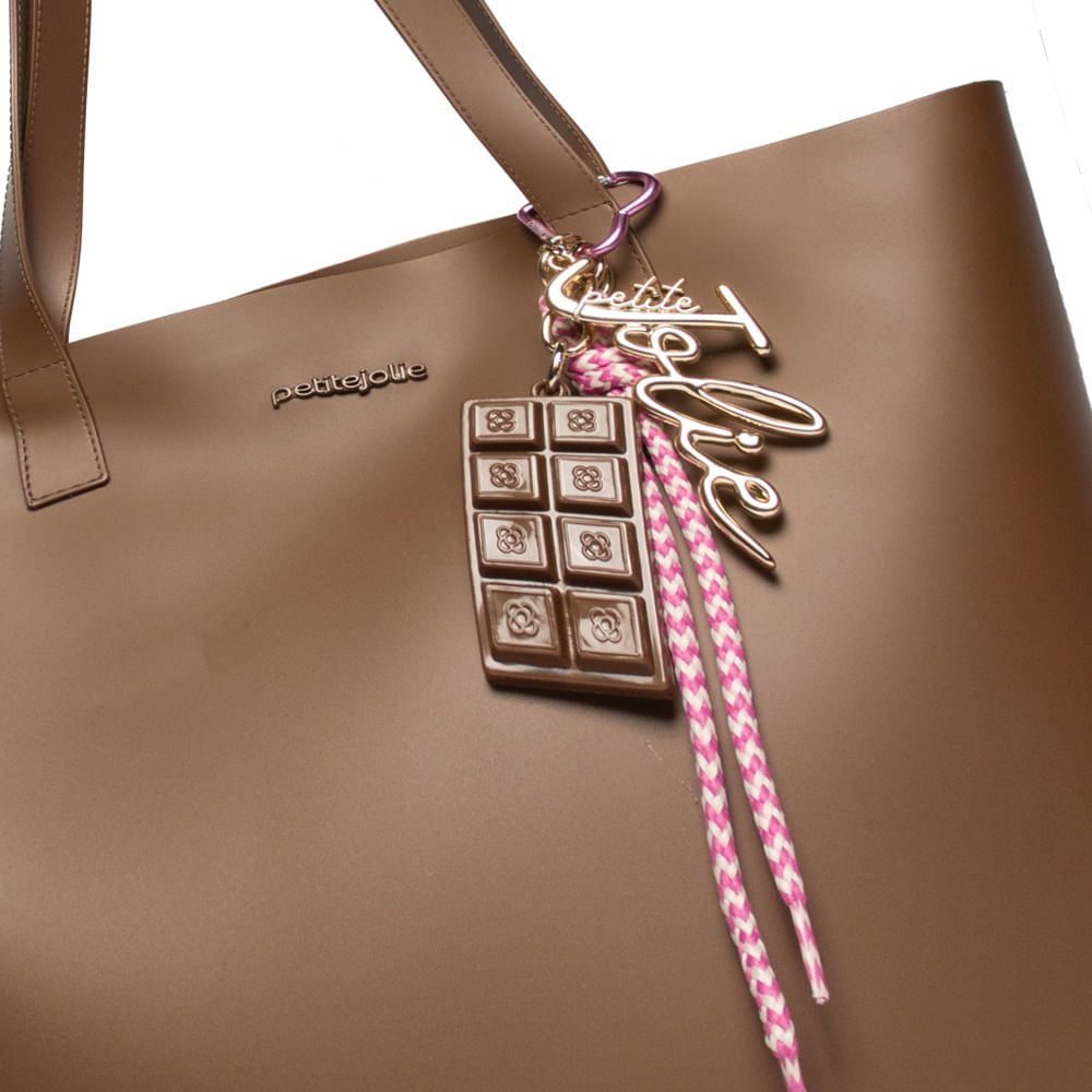 Bolsa Feminina Petite Jolie Shopper Grande Chaveiro Marrom Marrom 3