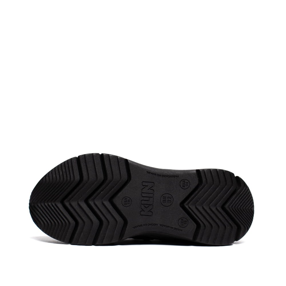 Tênis Infantil Klin New Sport Elástico Preto/Rosa Preto 2
