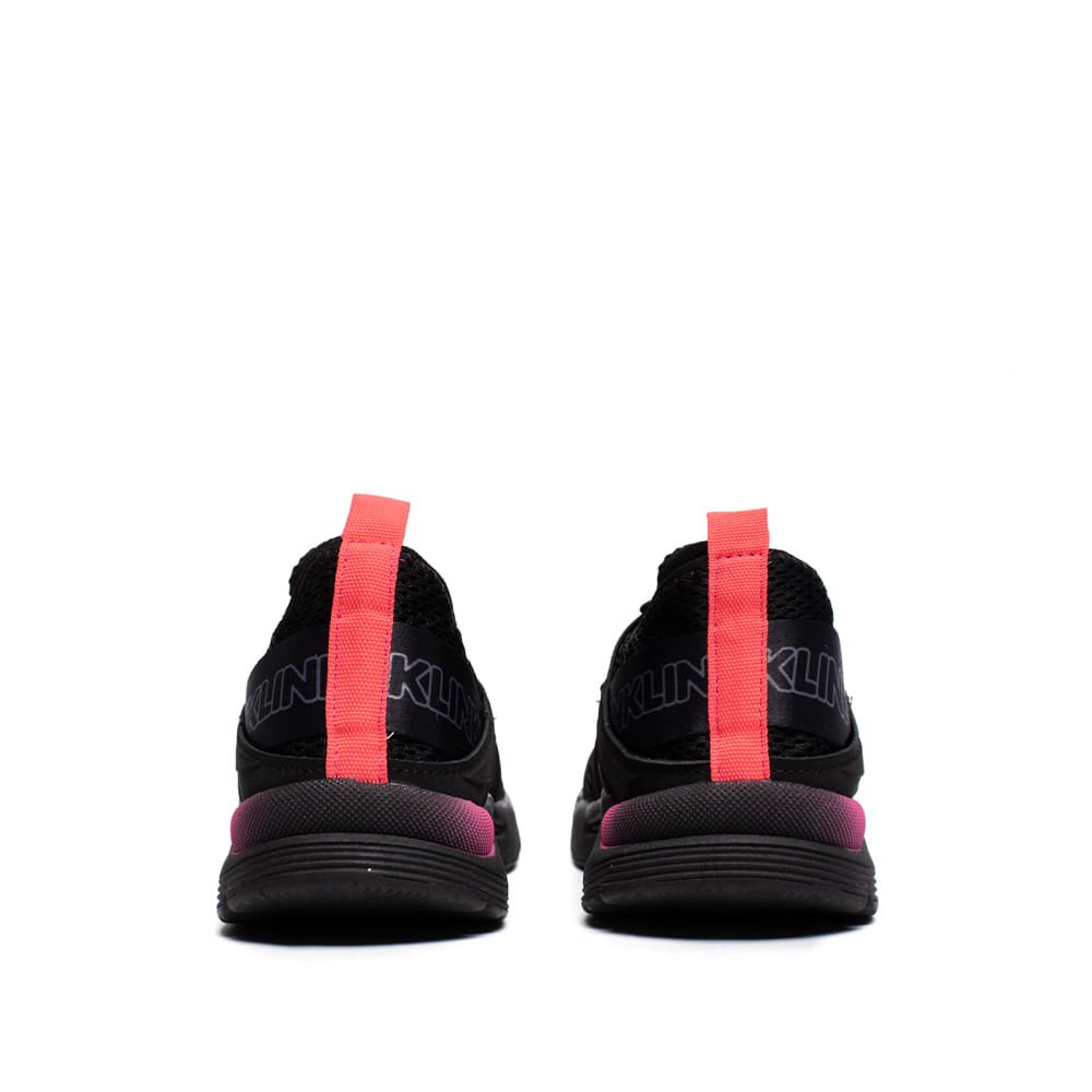 Tênis Infantil Klin New Sport Elástico Preto/Rosa Preto 3