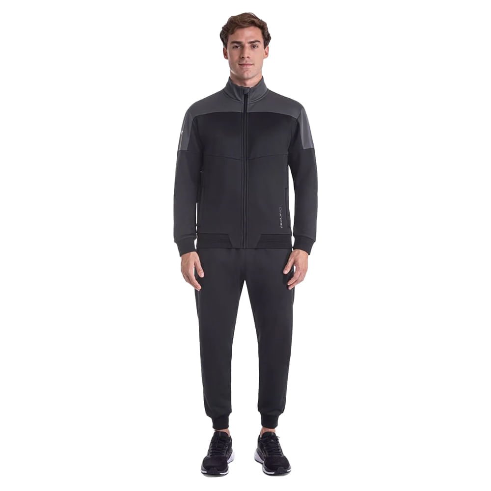 Agasalho Masculino Mizuno Root V Esportivo Preto/Cinza