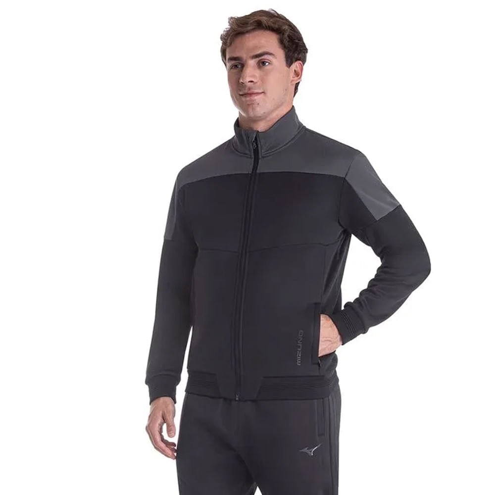 Agasalho Masculino Mizuno Root V Esportivo Preto/Cinza Preto 3