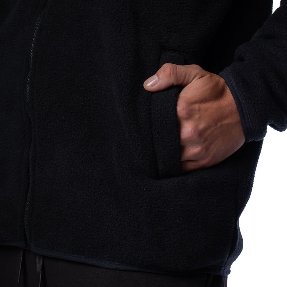 Jaqueta Masculina New Balance Fleece Capuz Preto Preto 4