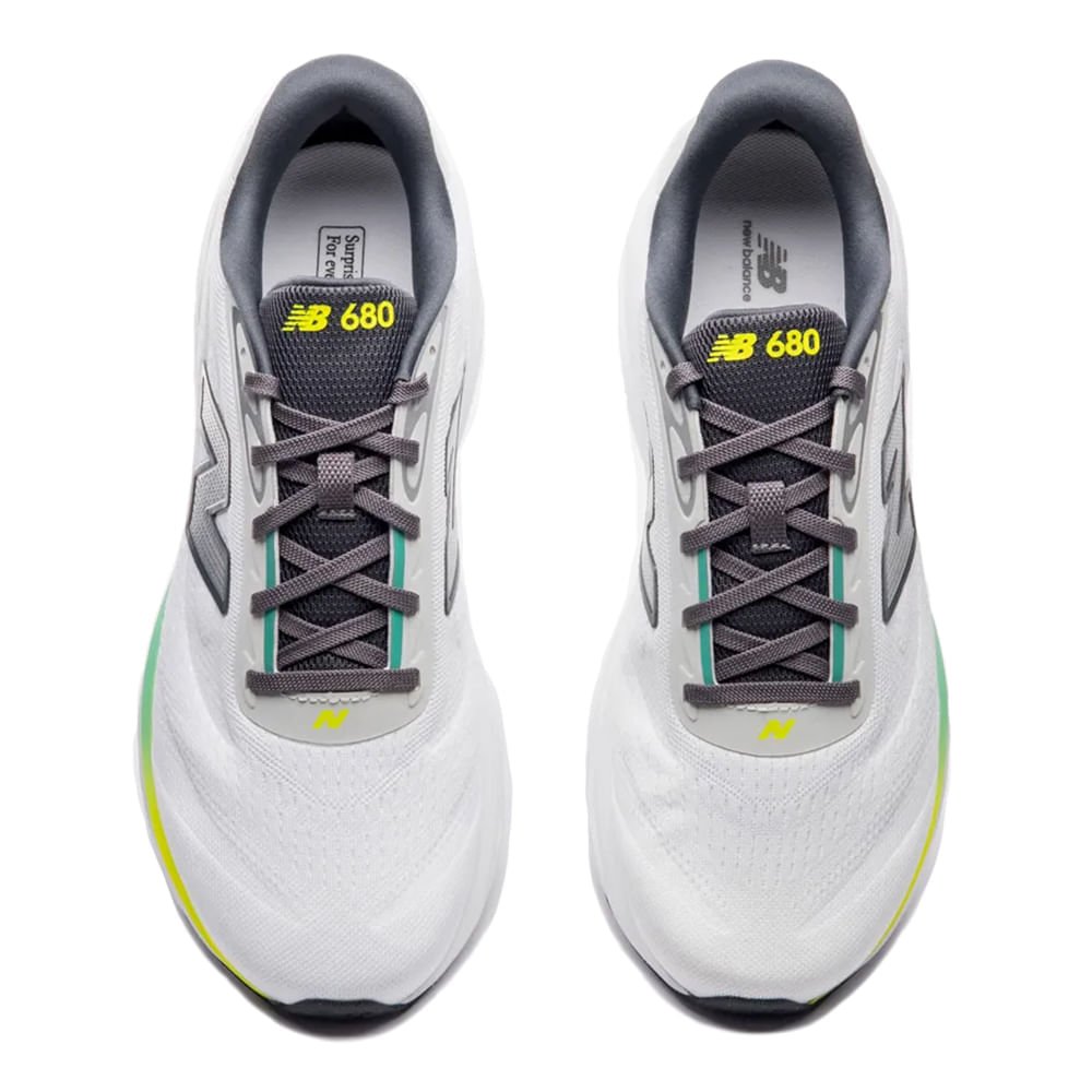 Tênis Masculino New Balance Fresh Foam 680v9 Branco/Cinza Branco 4