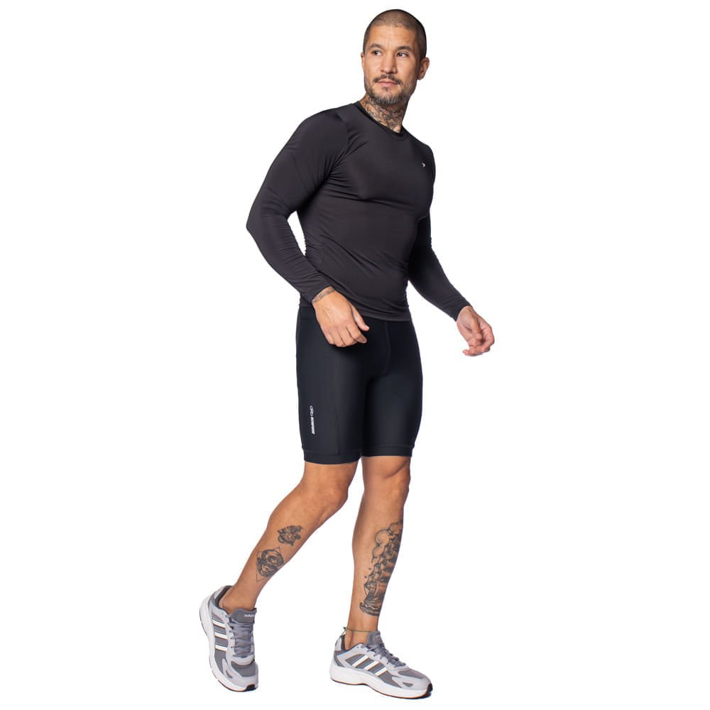 Bermuda Masculina Olympikus Funcional Flex Compression Preto Preto 5