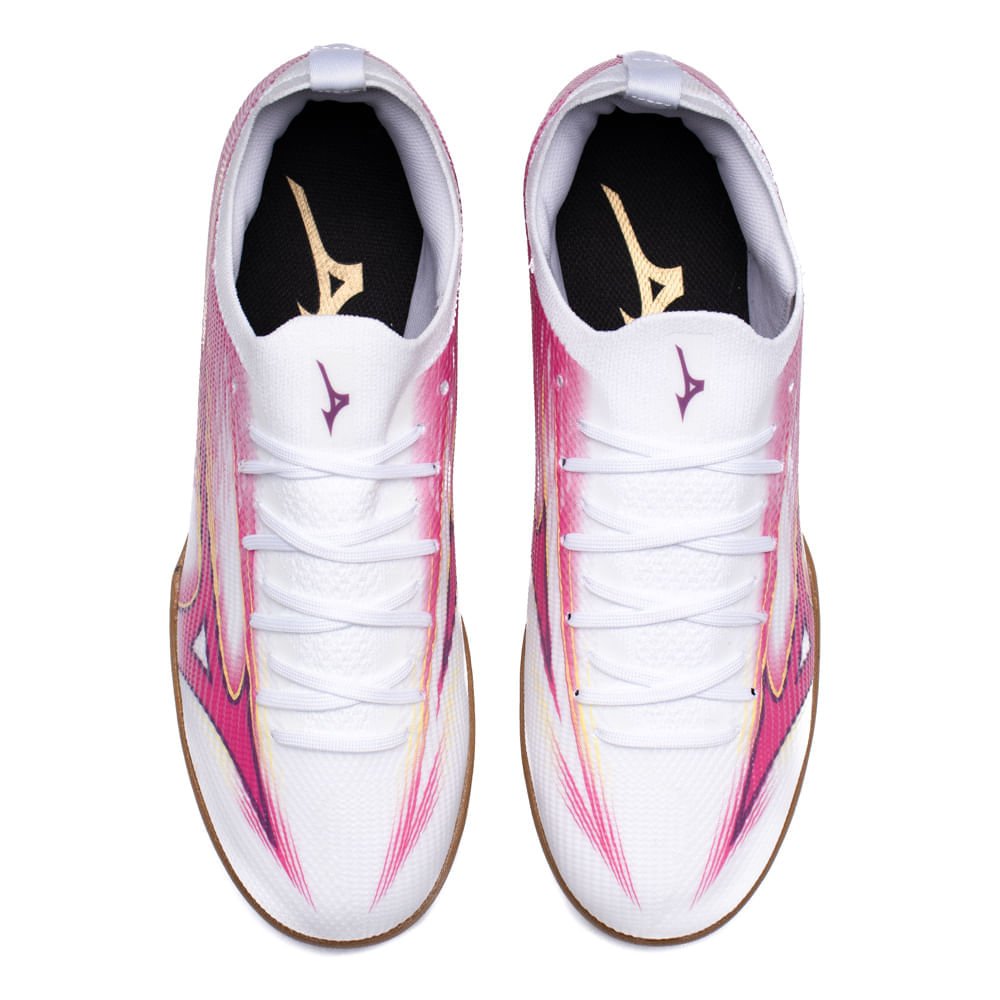 Chuteira Futsal Mizuno Alpha Club In Branco/Pink Branco 4