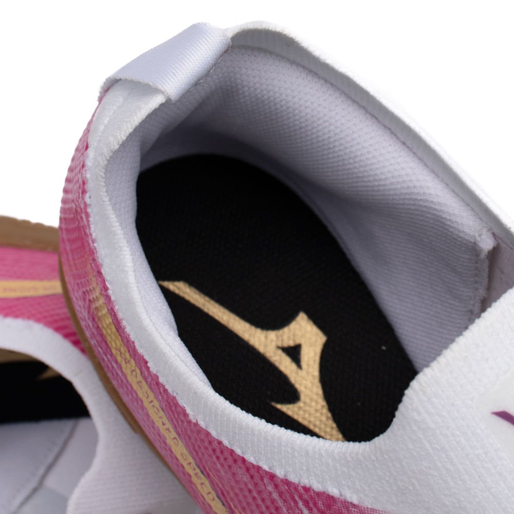 Chuteira Futsal Mizuno Alpha Club In Branco/Pink Branco 6