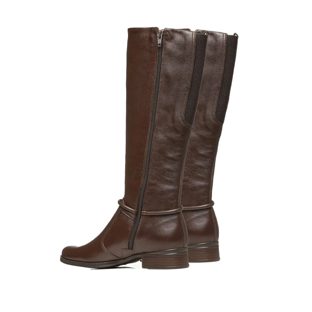 Bota Feminina Pegada Montaria Couro Soft Touch Marrom Marrom 4
