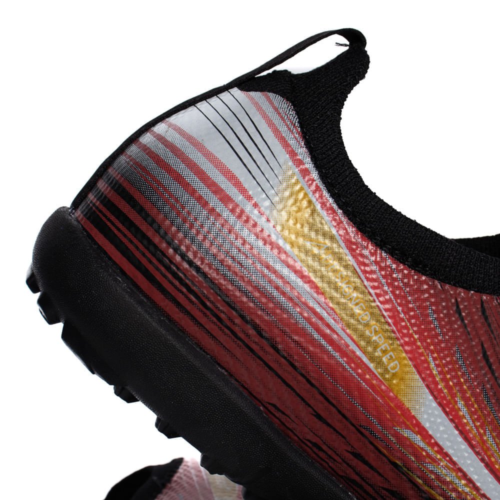 Chuteira Society Mizuno Alpha Club AS Preto/vermelho Preto 6