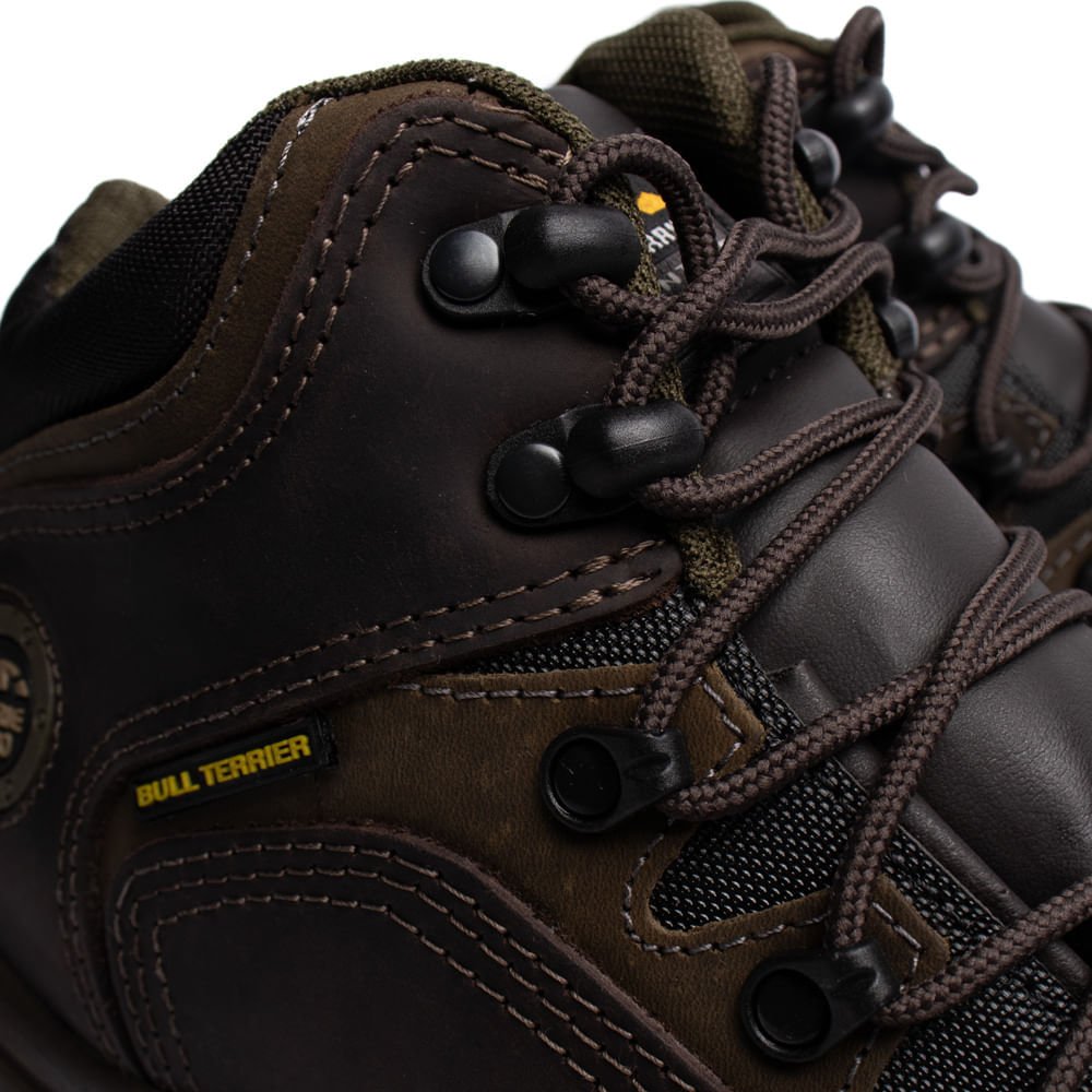 Bota Masculina Bull Terrier Trail Fox Low Couro Marrom/Musgo Marrom 5