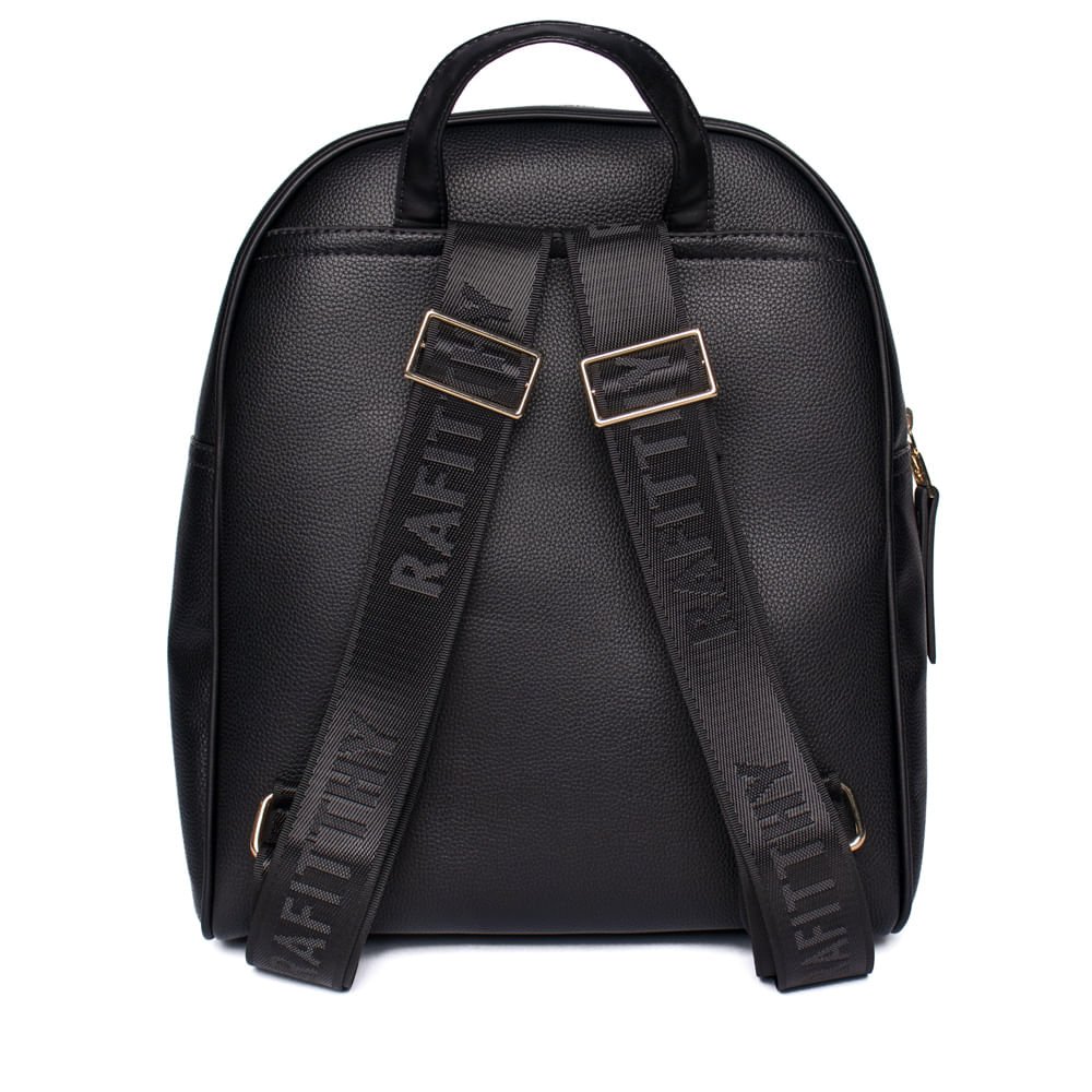 Mochila Feminina Rafitthy Média Gorgurão Preto 2