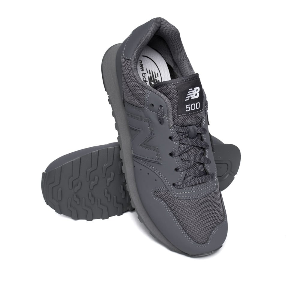 Tênis Masculino New Balance 500v2 Casual Conforto Grafite Cinza 6