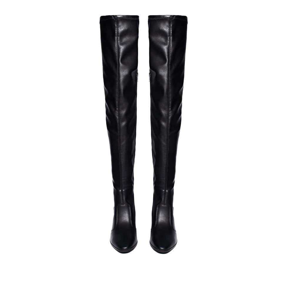 Bota Feminina Mississipi Over The Knee Salto Bloco Preto Preto 2