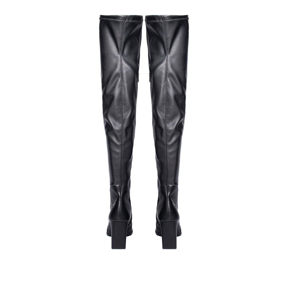 Bota Feminina Mississipi Over The Knee Salto Bloco Preto Preto 3
