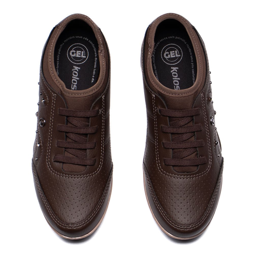 Tênis Feminino Kolosh Hades Calce Fácil Casual Marrom Marrom 4