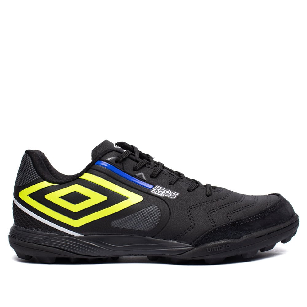 Chuteira Society Umbro Pro 5 Bump Club Esportivo Preto/Verde