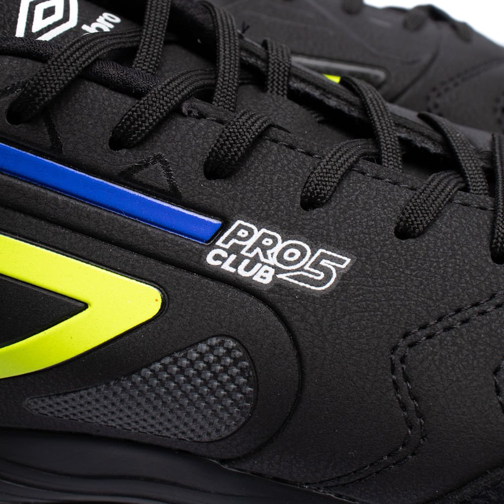 Chuteira Society Umbro Pro 5 Bump Club Esportivo Preto/Verde Preto 6