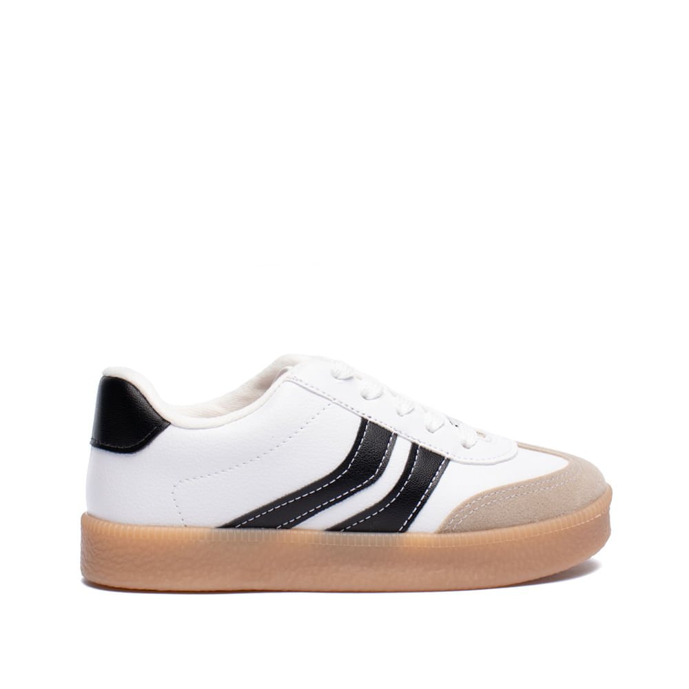 Tênis Infantil Molekinha Casual Napa Camurça Branco/Preto