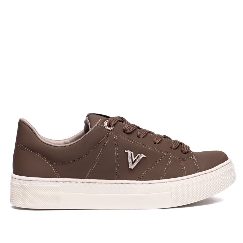 Tênis Feminino Via Marte Nobuck Detalhe Com Strass Marrom