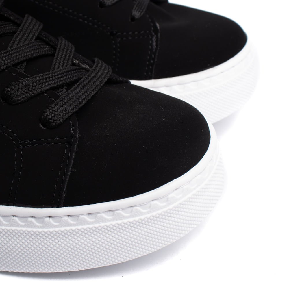 Tênis Feminino Via Marte Nobuck Detalhe Com Strass Preto Preto 5