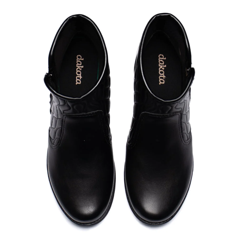 Bota Feminina Dakota Cano Curto Matelassê Preto Preto 4