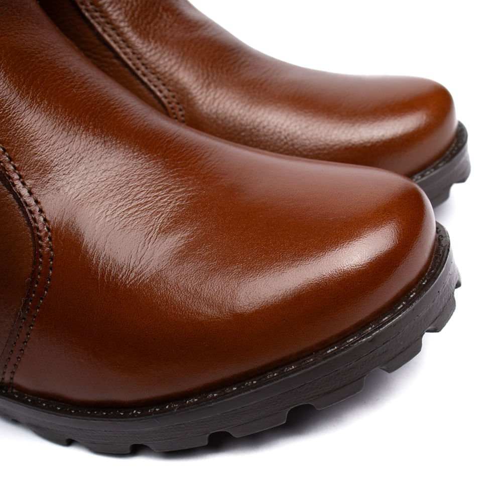 Bota Feminina Pegada Cities Cano Curto Com Pelo Marrom Marrom 7