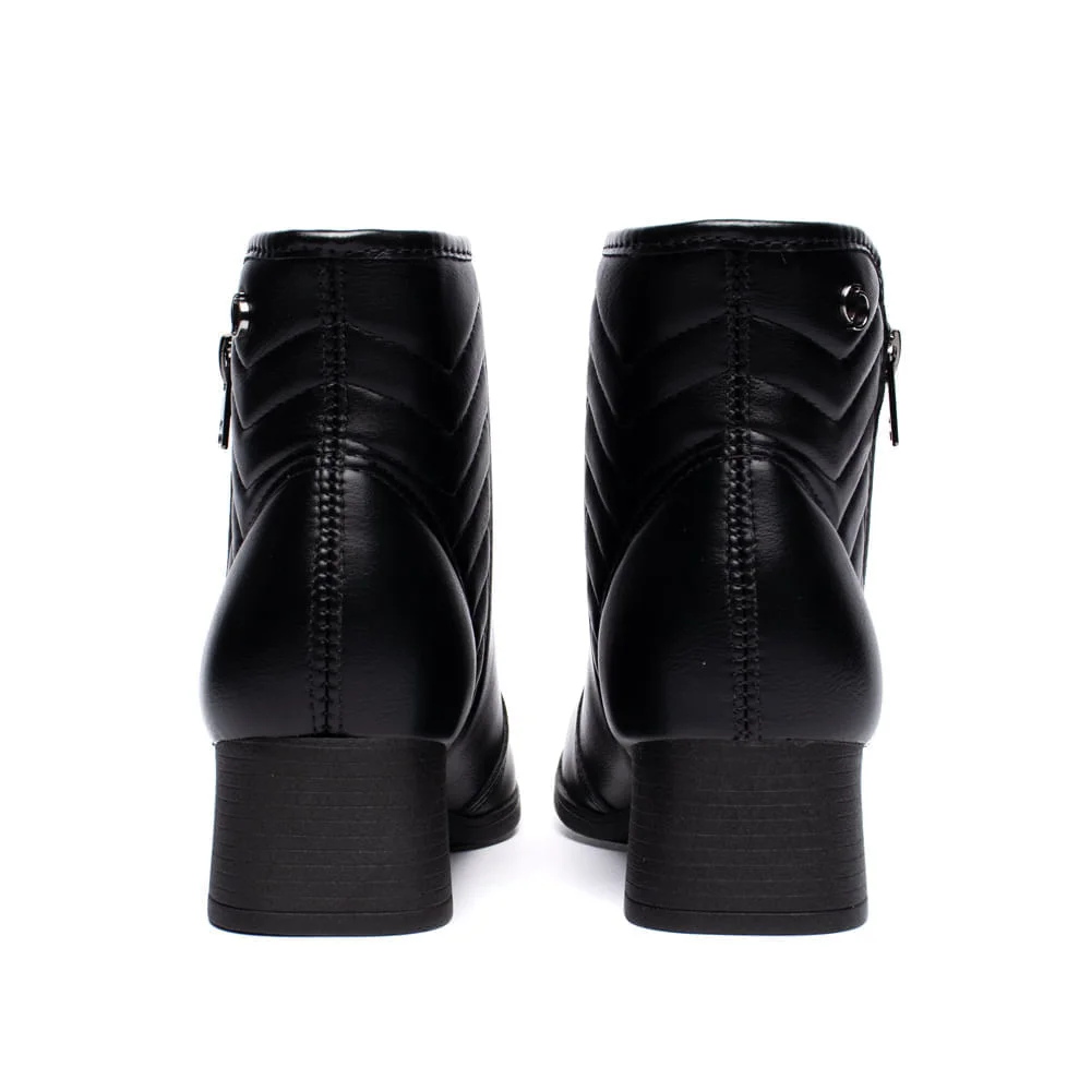 Bota Feminina Dakota Cano Curto Vertuo Zíper Preto Preto 3