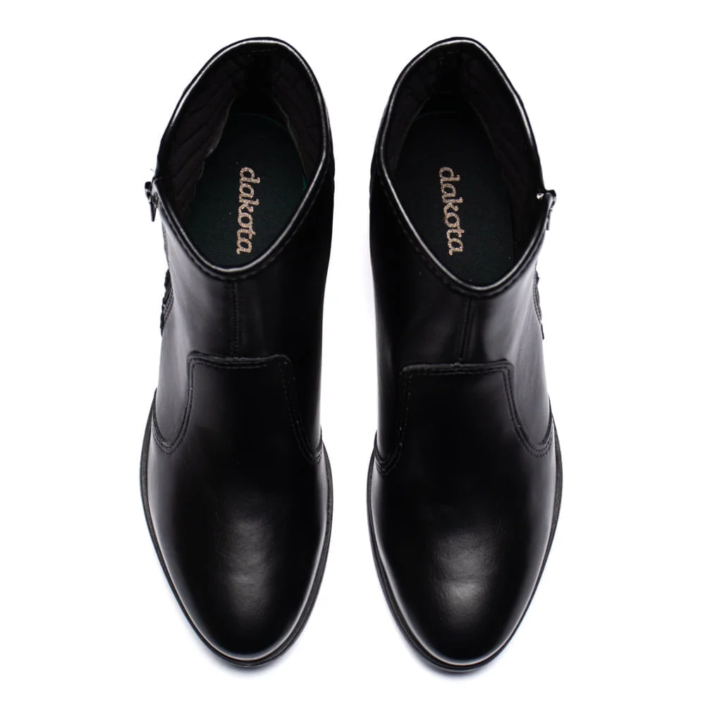 Bota Feminina Dakota Cano Curto Vertuo Zíper Preto Preto 4