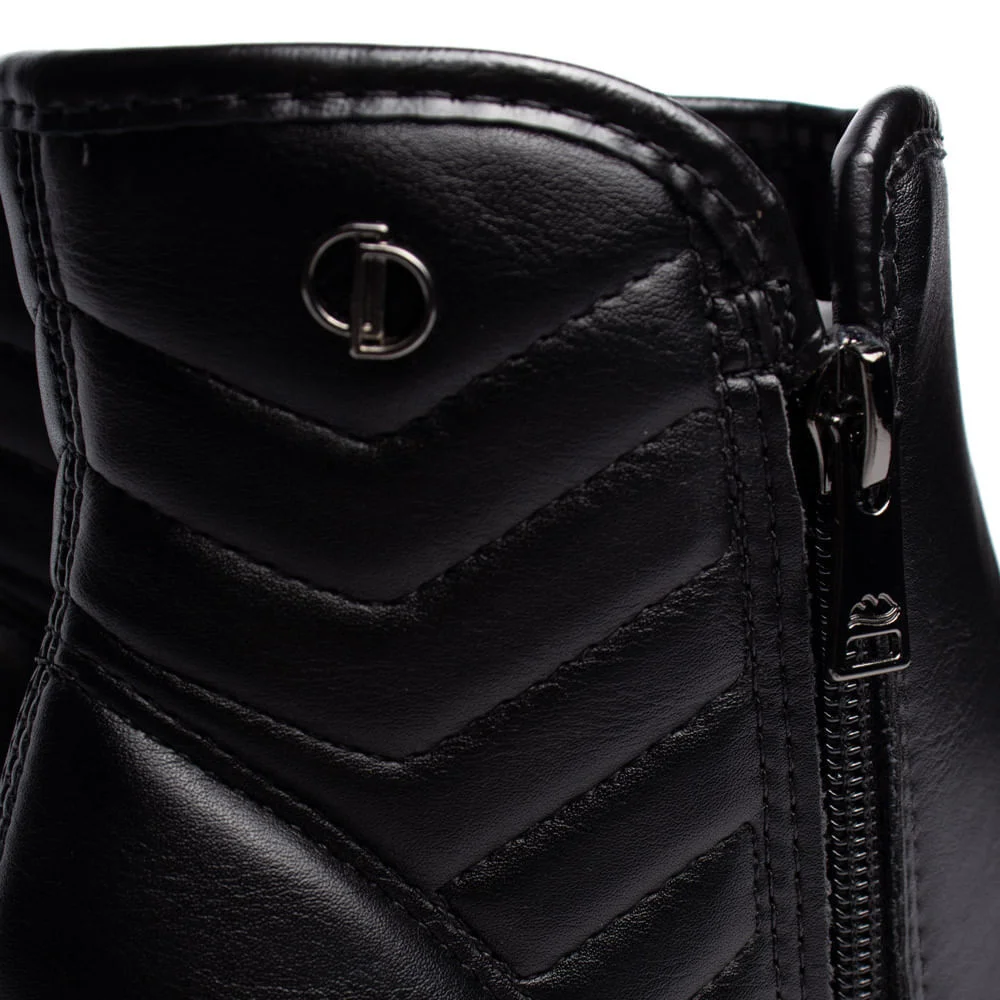 Bota Feminina Dakota Cano Curto Vertuo Zíper Preto Preto 6